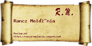 Rancz Melánia névjegykártya